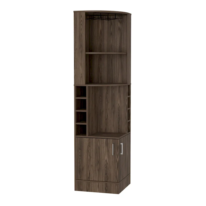 TUHOME Syrah Corner Bar Cabinet with 2-Doors and 8 Cubbies - N/A