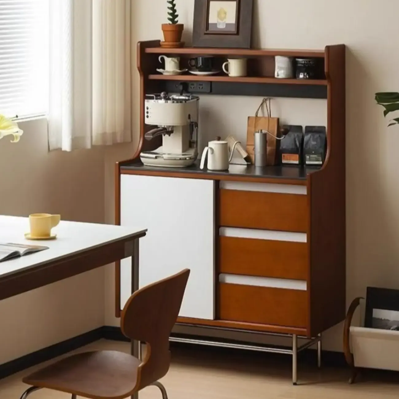 Modern Wood Buffet with Illumination Light