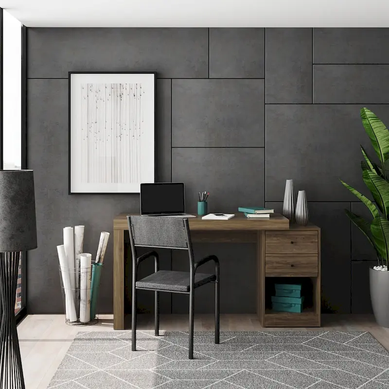 Modern Designs Expandable 47 to 61 Inches Long Home Office Desk