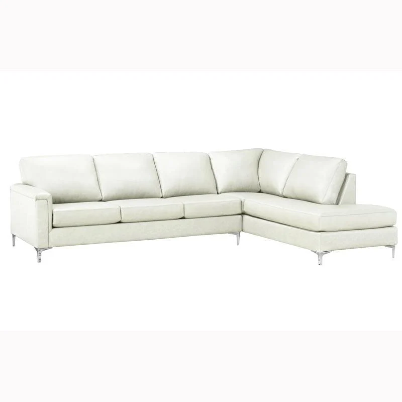 Malibu L-shaped Top-grain Leather Sectional Sofa - 122.5 x 85 x 36.5 x 35