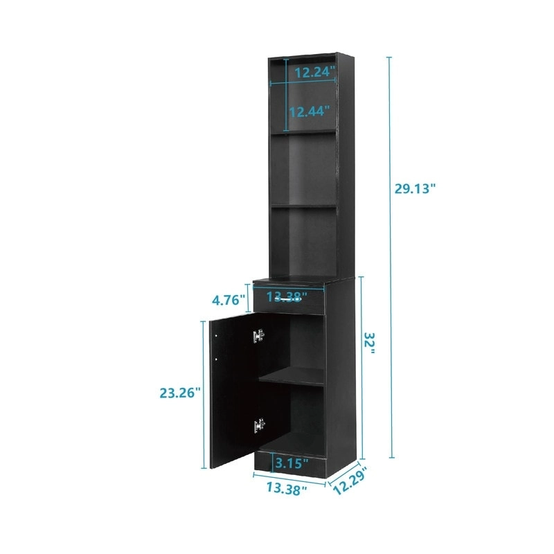 High Cabinet Bathroom Wall Cabinet Black