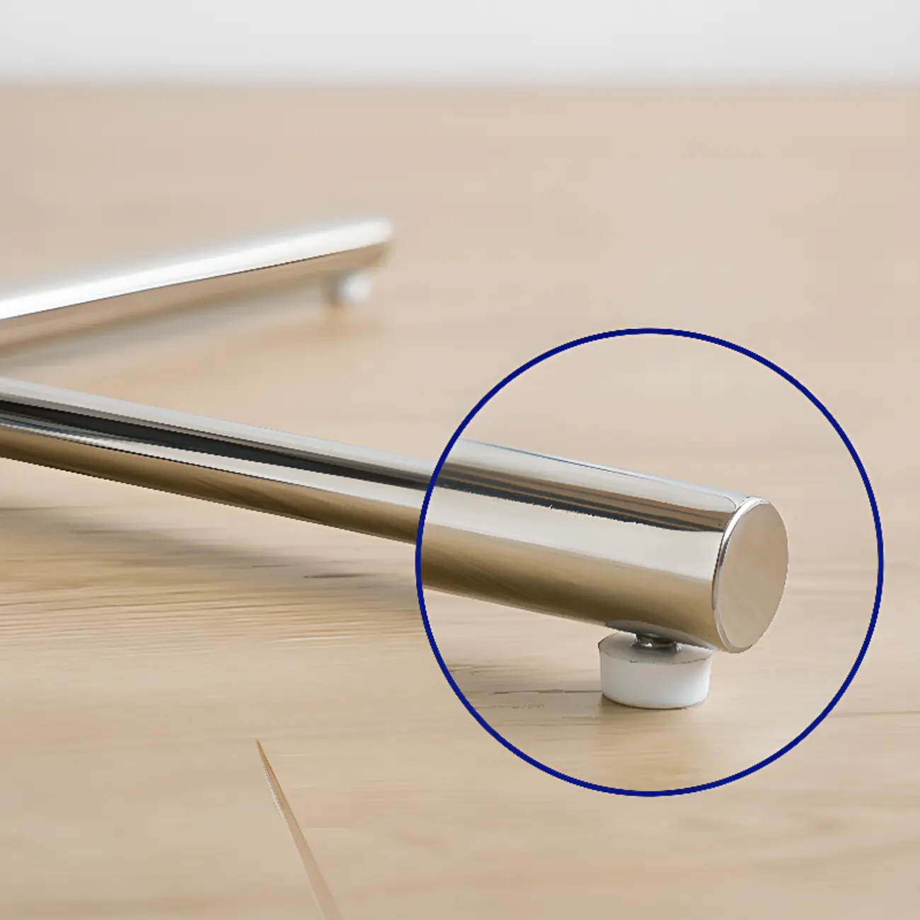 Modern Natural Wood Silver Metal Cross Legs Bar Tables