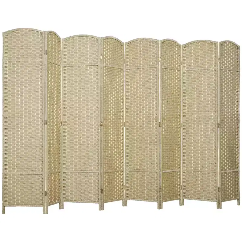 Folding Room Divider Screen 8 Panel 5.6 ' Tall Privacy Screen Freestanding Room Partition for Home Office