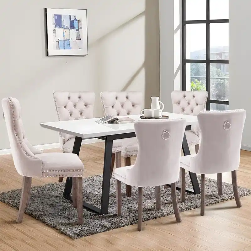 Solid Wood Velvet Upholstered Dining Chair