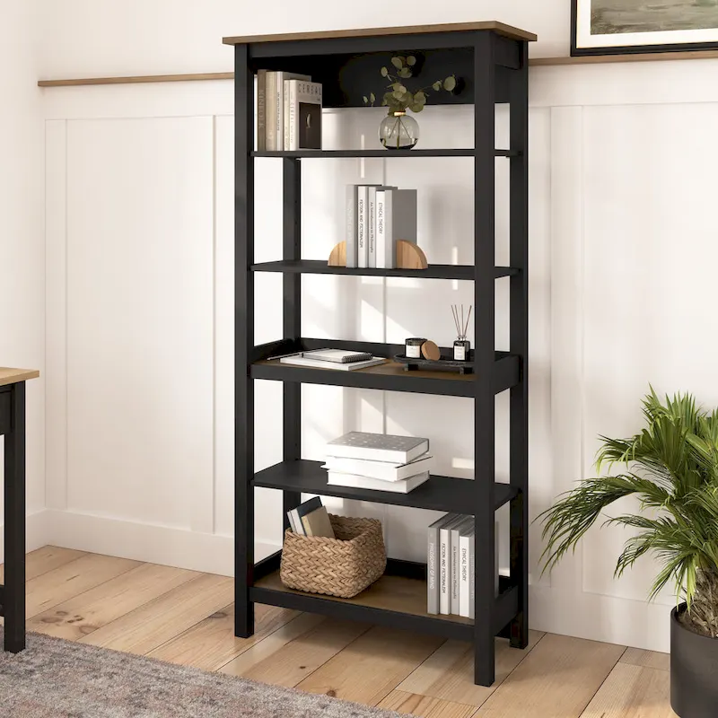Mayfield Tall 5 Shelf Bookcase with Adjustable Shelves
