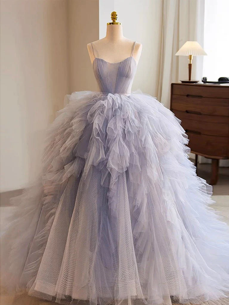Quinceanera Dress Lavender Tulle Long Prom Gown