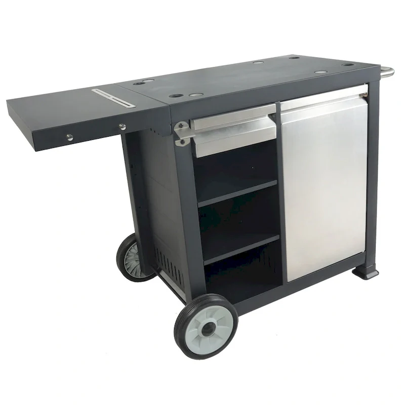 Razor Universal Rolling Prep Cart for Portable Outdoor Griddle and Grills, Black - 52.8