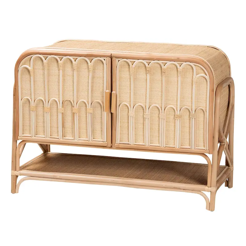 Gitano Bohemian Natural Rattan 2-Door Storage Cabinet