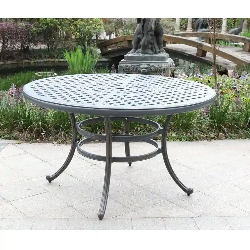 Ventura 52 Inch Cast Aluminum Round Dining Table