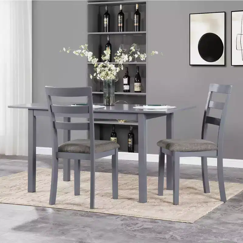 MAYEERTY Brown Wooden Kitchen Chairs with Wood Legs, Nonslip Foot Pads Upholsteres Armless Chairs Set of 2
