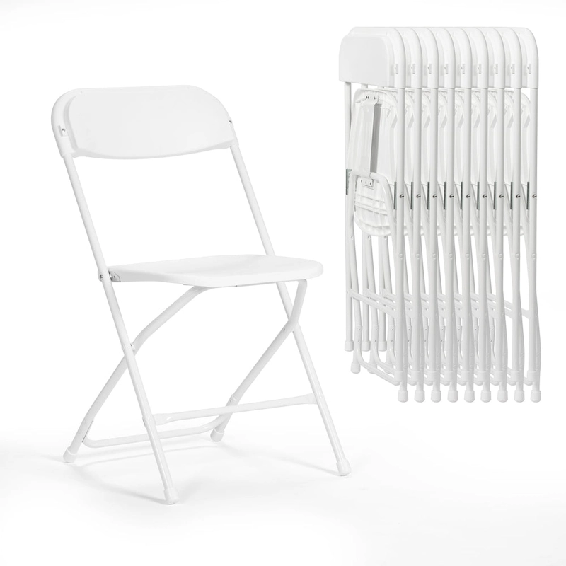 10 Pack Plastic Folding Chair 350lb. Capacity for Events Office Wedding Party Picnic Kitchen Dining