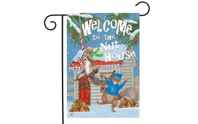 Briarwood Lane Winter Garden Flag 12x18 For Outdoor Winter Nuthouse Squirrels For Winter Garden Flag Flags For Outside