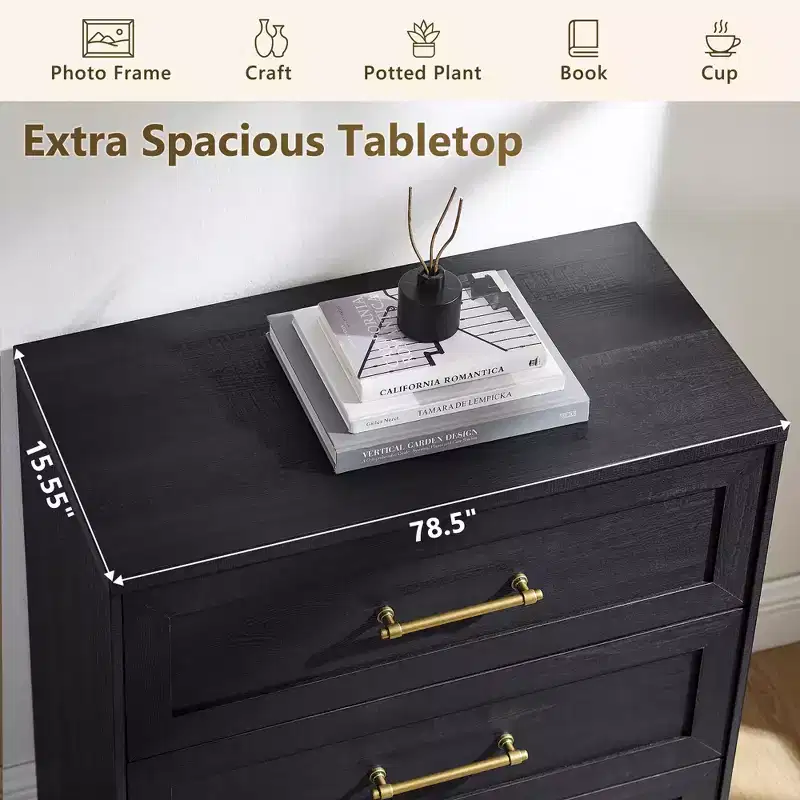 Nightstand with 3 Drawers for Bedroom, Modern Wood Night Stand with Metal Handle, Bedside End Table for Bedroom, Living Room