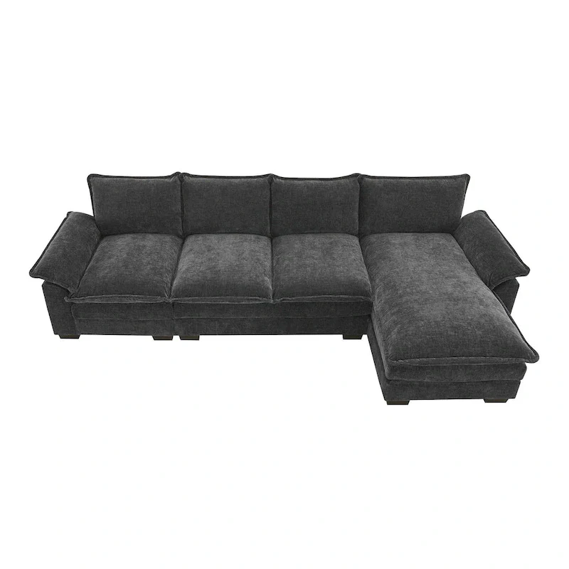 Modern L-shaped Cloud Sofa with Chaise Lounge