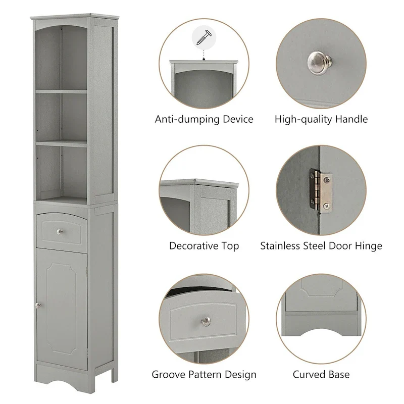 Freestanding Storage Cabinet with Drawer
