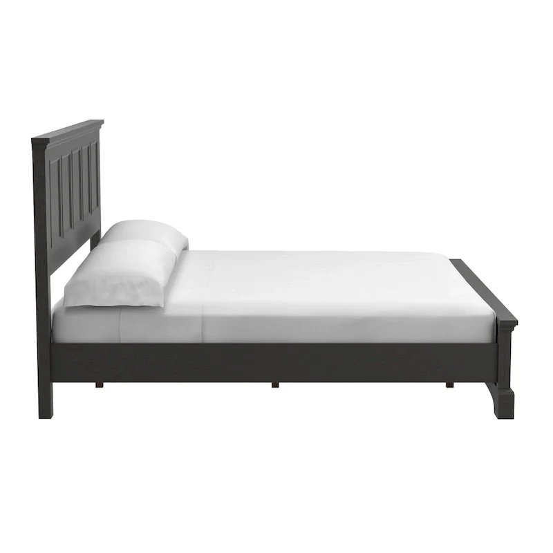 Farmhouse Basics Rustic Black Finish Panel Bed Set