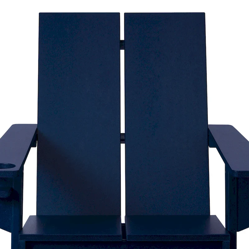 Polytrends Coastin Modern Poly Adirondack Chair (Set of 4), Black