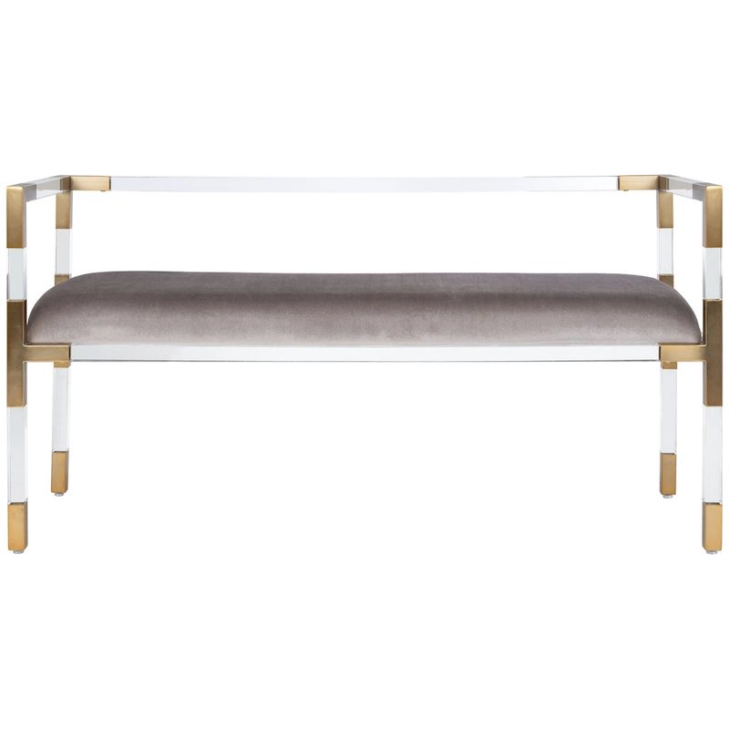 SAFAVIEH Couture Shakti Grey Acrylic Bench - 50Wx18Dx26H
