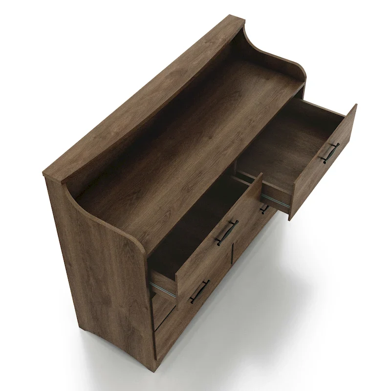 DH BASIC Simple Transitional 47-inch Wide 6-Drawer Double Dresser by Denhour