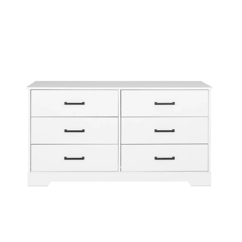Black / Drifted Gray / White Farmhouse 6-Drawer Dresser Chest