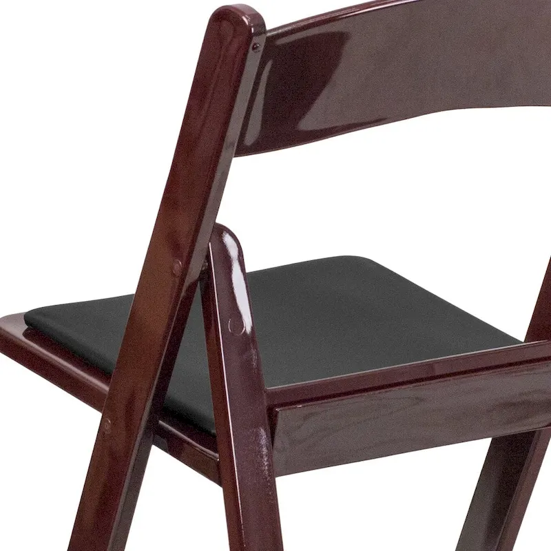 Lightweight Resin Folding Chairs with Vinyl Seats (Set of 4)