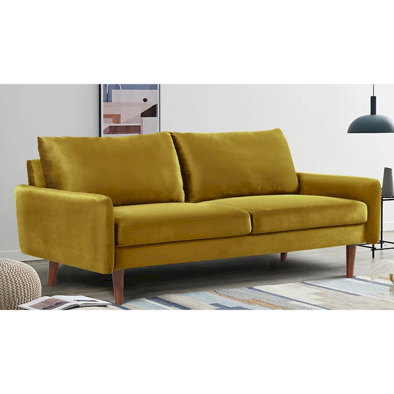 70W Tapered-Leg Velvet Sofa