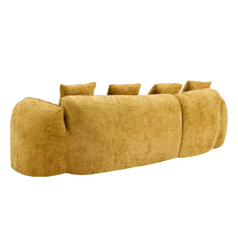 EHMKNP 101 L-Shaped Sectional Sofa with Curved Chaise  Modular Chenille Cloud Couch, No Assembly Required