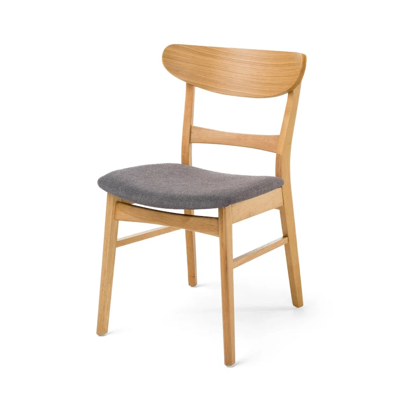 Idalia Fabric and Rubberwood Rectangular Wood Dining