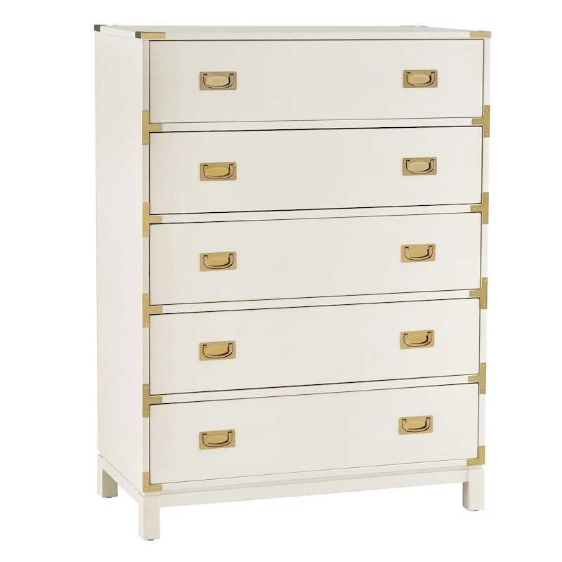 5-Drawer Gold Accent Chest