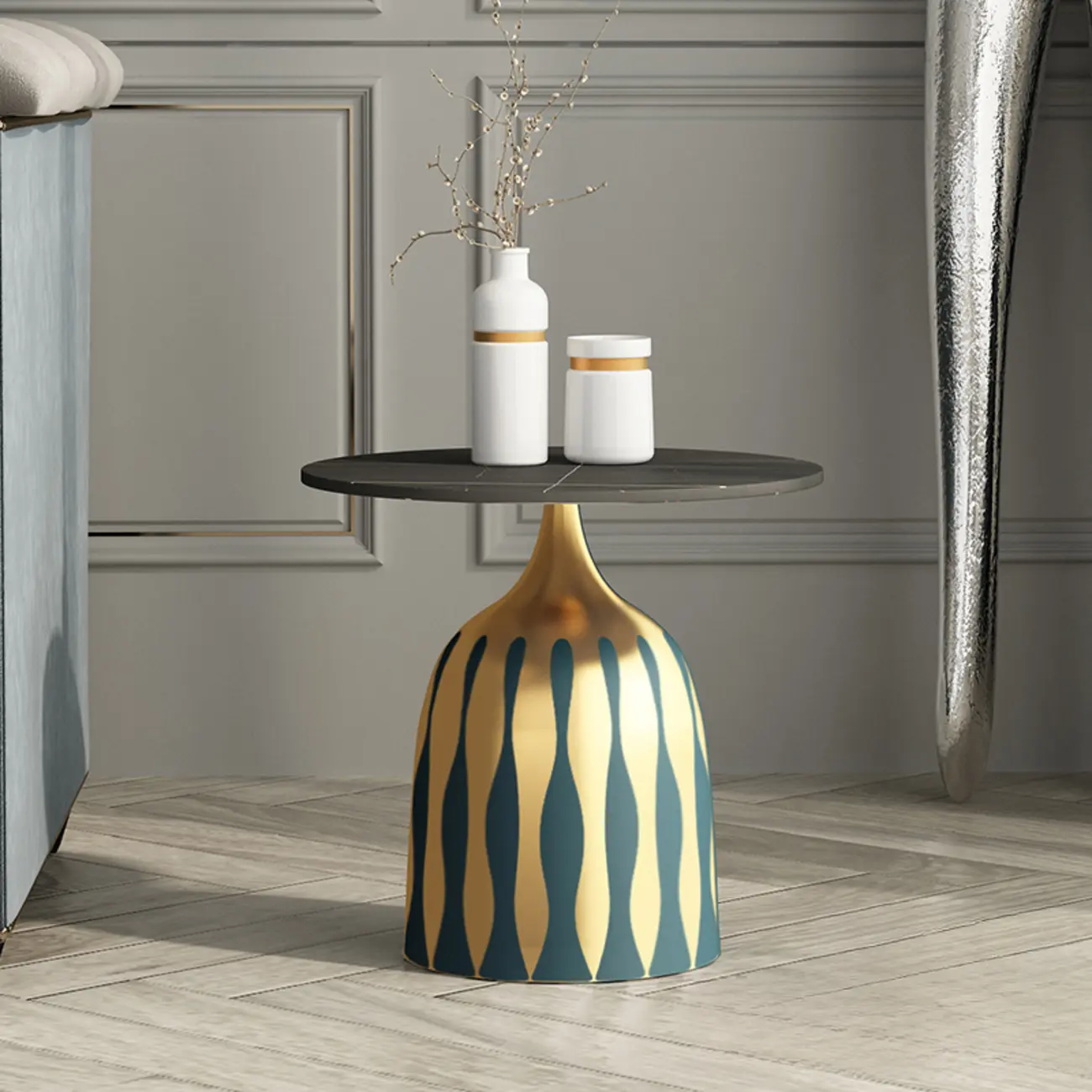 Living Room Round Marble Top Side Table