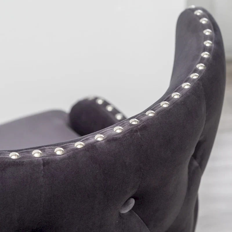 Gray 23  Polyester Upholstered Accent Chair with Rubberwood Legs