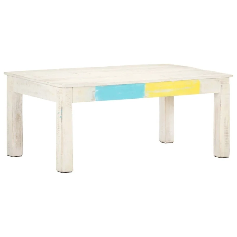 vidaXL Coffee Table White 43.3x23.6x17.7 Solid Mango Wood