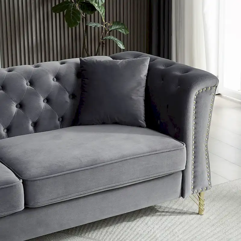 60.2 Chesterfield Velvet Sofa