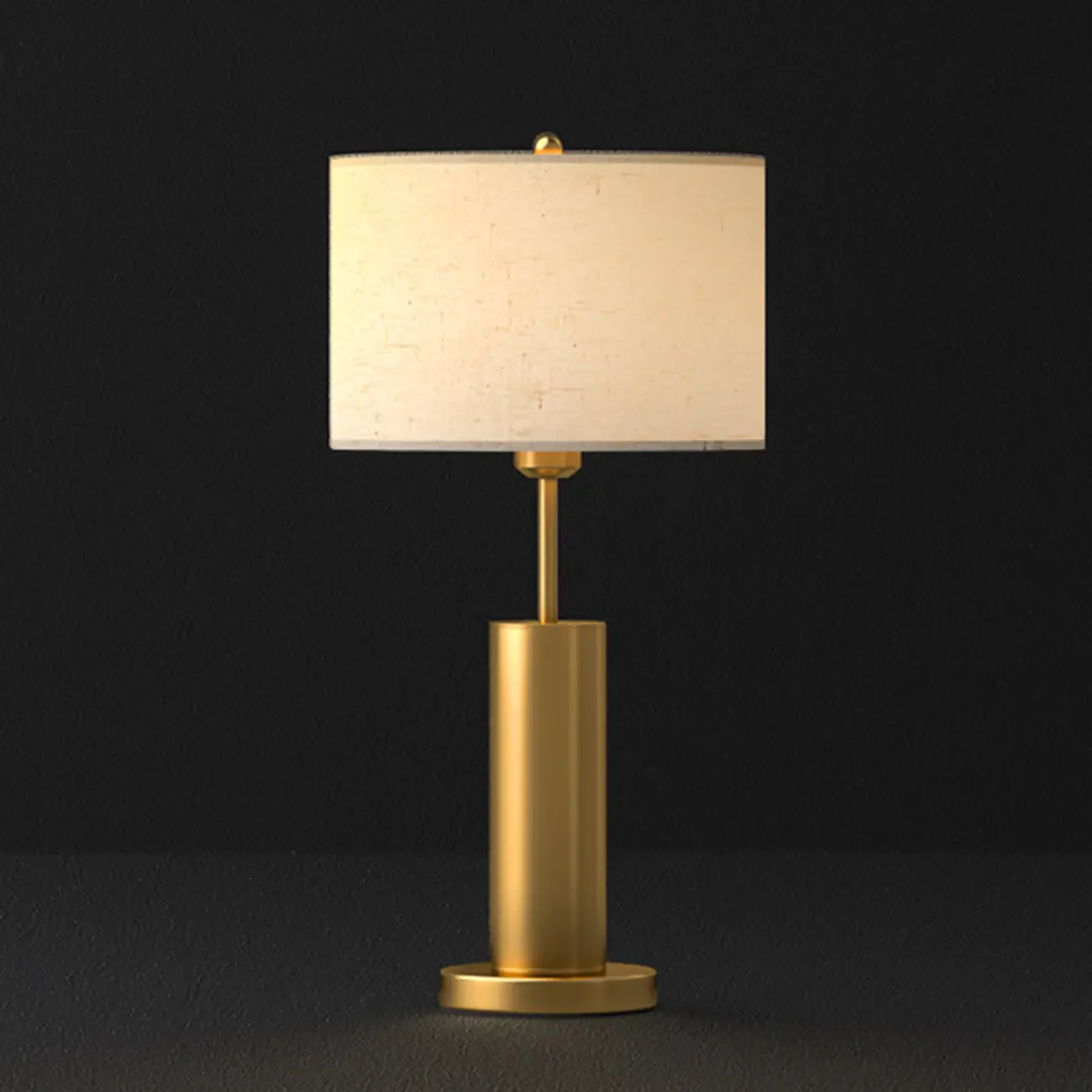 Plug-In Gold Metal Fabric Barrel-Shaped Table Lamp