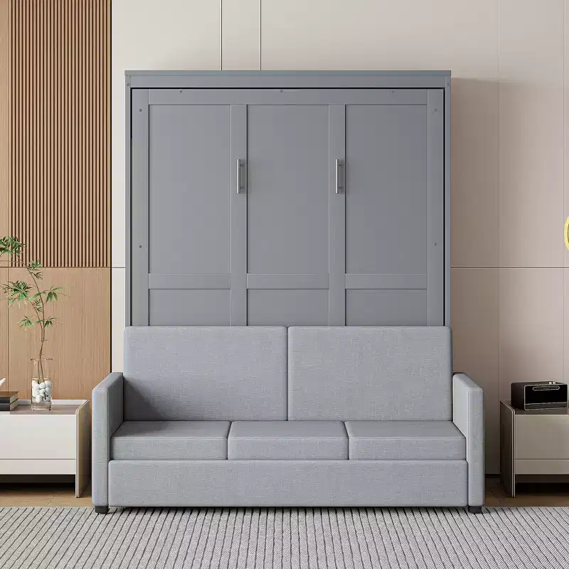 Whisen Clever Full Size Murphy Bed, Folded into a Sofa with Cushion