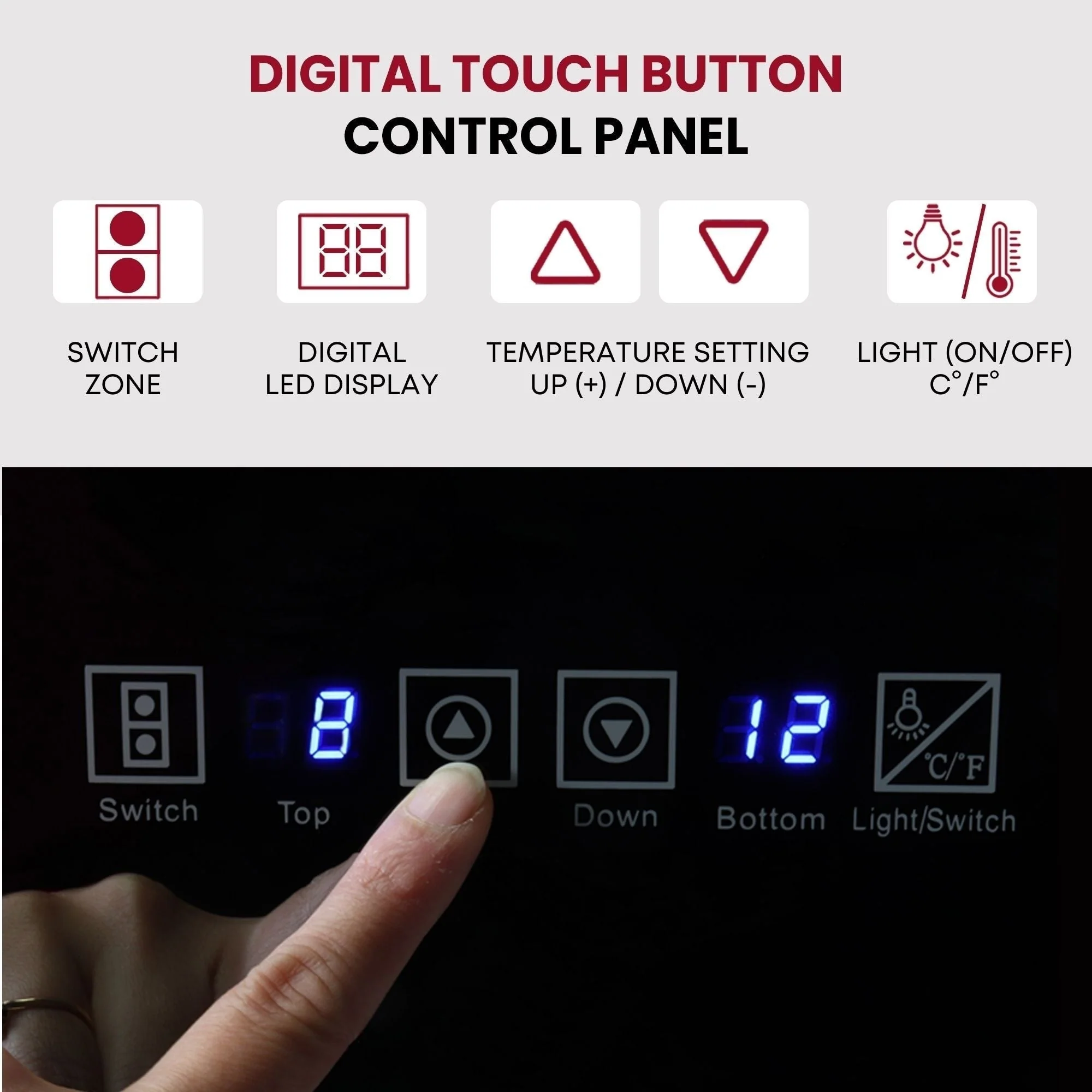 Koolatron 18 Bottle Slim Dual Zone Wine Cooler Freestanding Wine Fridge