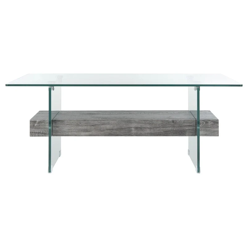 SAFAVIEH Gennie Modern Glass Coffee Table - 43.3  x 23.6  x 16.5  - 43Wx24Dx17H