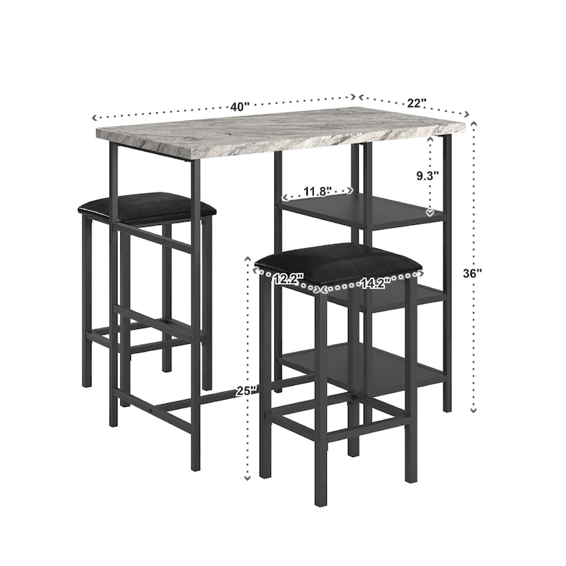 Ainsley Faux Marble Counter Height 3-piece Dining Set by iNSPIRE Q Modern
