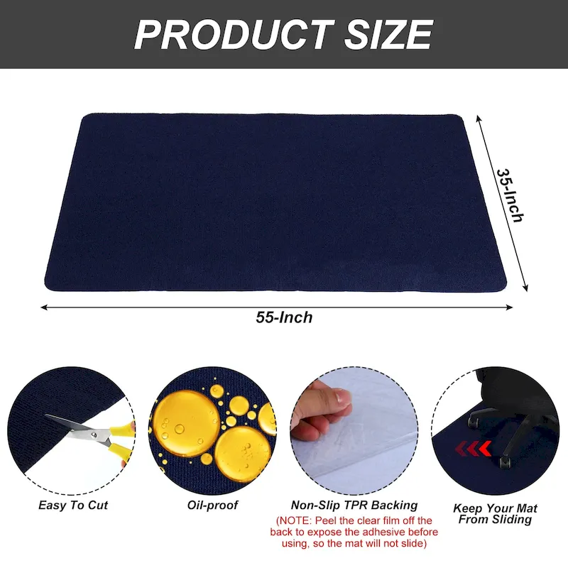55 Inches x 35 Inches Office Chair Mat for Hardwood Floors