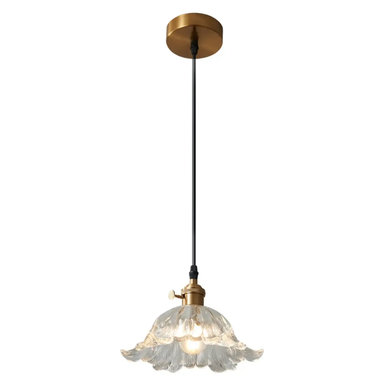 Modern Mini Clear Glass Flower Kitchen Pendant Lighting