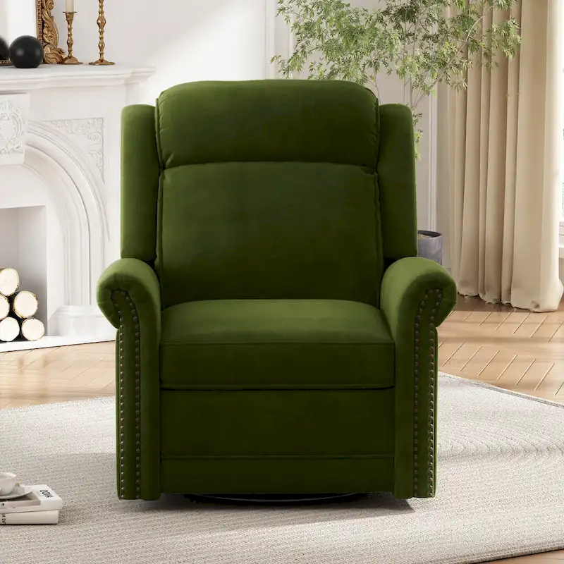Marloo Modern Swivel Velvet Recliner Chair by Christopher Knight Home