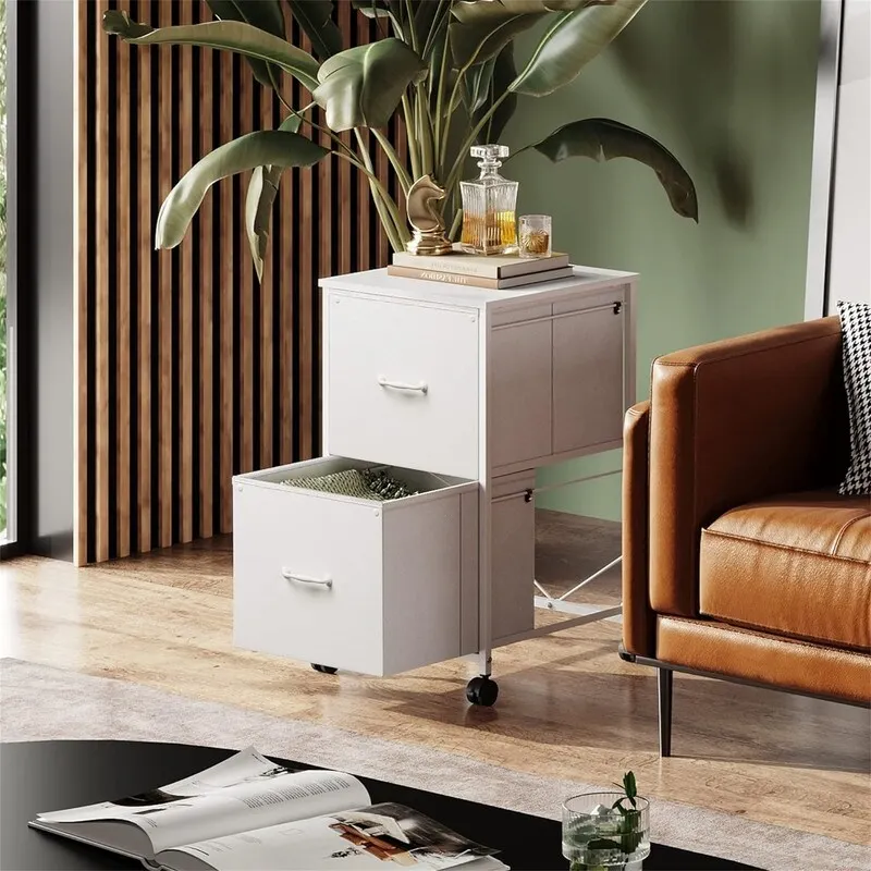 2 Drawer Mobile File Cabinet - 15.7D x 15.4W x 26.8H