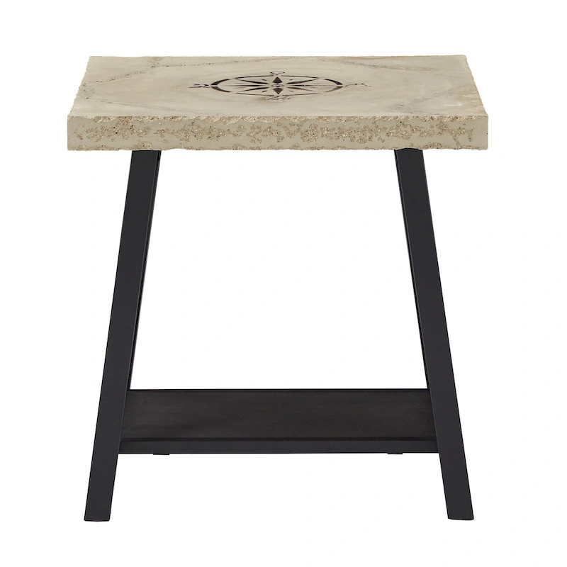 Bryson Rustic X-Base End Table with Shelf by iNSPIRE Q Classic