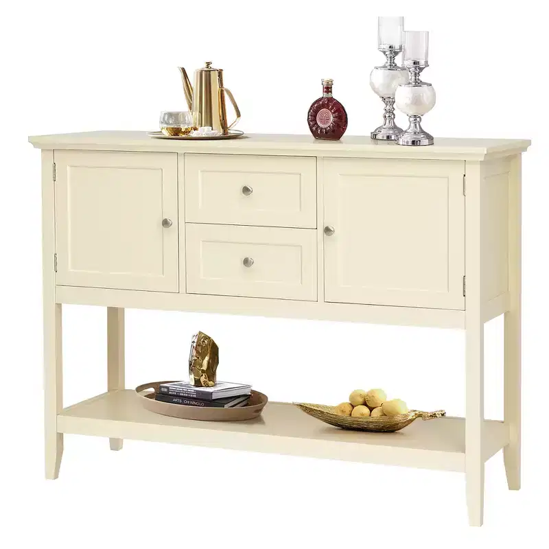 Costway Sideboard Buffet Table Wooden Console Table w/ Drawers & Storage Cabinets Blue/Brown/Gray/Beige