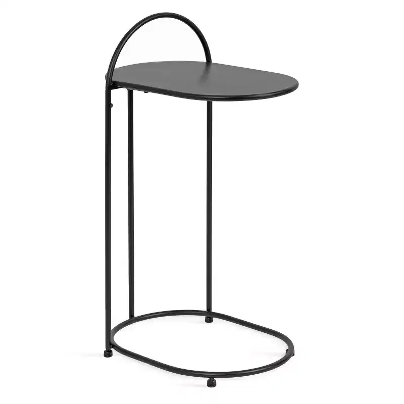 Kate and Laurel Caplan Capsule Wood C-Table, 20x13.75x32.75, Black