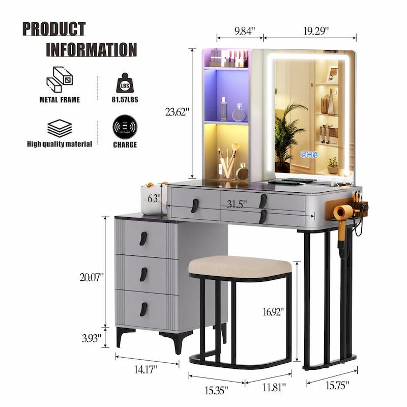 Makeup Vanity with LED Light