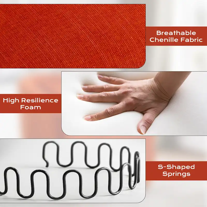 Ouyessir Upholstered Swivel Barrel Chair 360 Degree Accent Chair Fabric Armchair