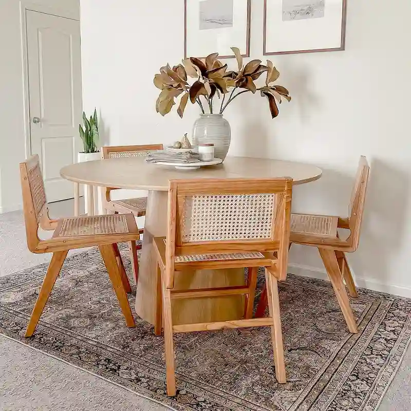 52   Solid Oak Round Pedestal Dining Table