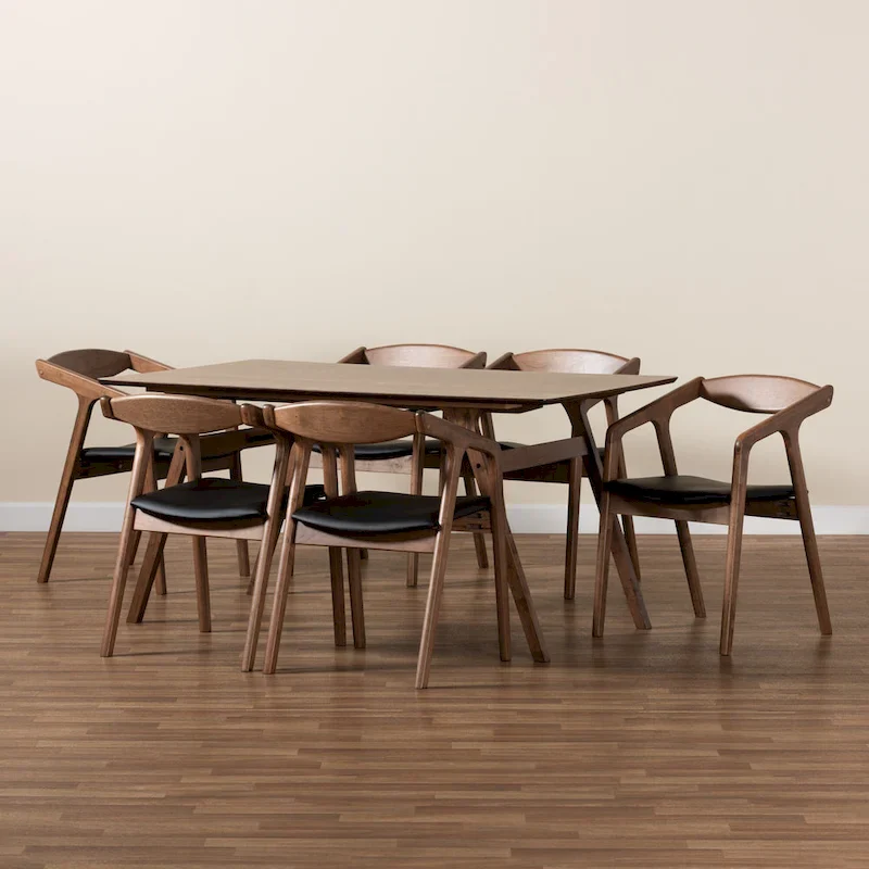 Harland Mid-Century Modern 7-Piece Dining Set