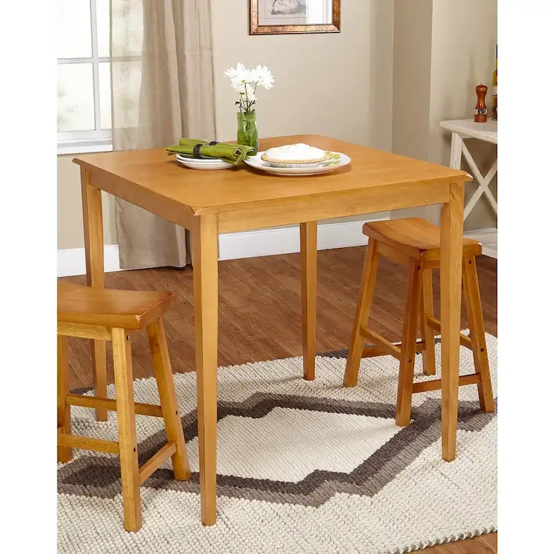 Honey Oak / Black / Espresso Shaker-Style Counter Height Dining Table, Seats 2–4